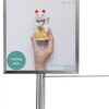 QueuePole.Slim 8.5 x 11 Sign Frame for Stanchions, Slide-In Design - Silver