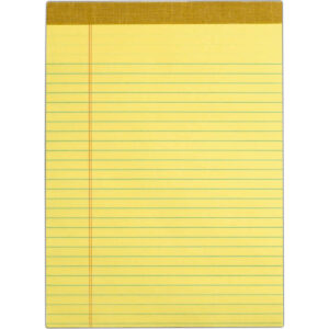 TOPS Legal Notepad, Legal Ruled, Canary Yellow, 8-1/2” x 11-3/4”, 100 Sheets, 9 Pads