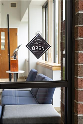 Window Signs w/ Custom Printing, Set of Four, 6" x 6", Suction Cups - Full Color - Image 2