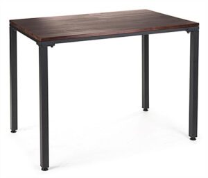 Wooden Retail Table with Metal Legs – Mahogany