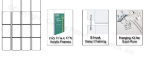 Workshop Series (12) 11 x 17 Ceiling Sign Holders with Chains and S Hooks - Clear