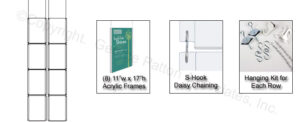 Workshop Series (8) 11 x 17 Ceiling Sign Holders with Chains and S Hooks - Clear