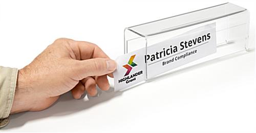 Workshop Series 8.5”w x 2.5”h 2-Sided Cubicle Name Tag Holder for 1.5" Walls - Clear - Image 3