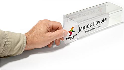 Workshop Series 8.5”w x 2.5”h 2Sided Cubicle Name Tag Holder for 2.5" Walls - Clear - Image 3