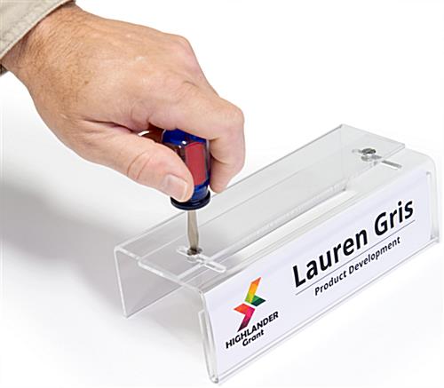 Workshop Series 8.5w x 2.5h Cubicle Name Tag Holder, for 2- 3.5-Inch Walls - Clear - Image 4