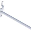 4” Peg Hook for up to 1/8" Thick Metal Pegboard, 1" On Center, Metal - White