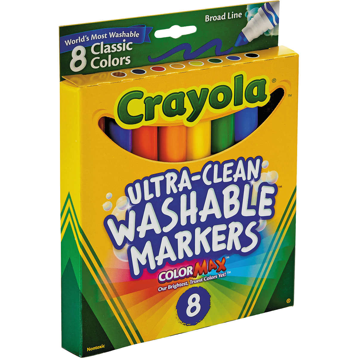 Crayola Broad Line Washable Markers, Assorted Colors, 8 ct - Image 2