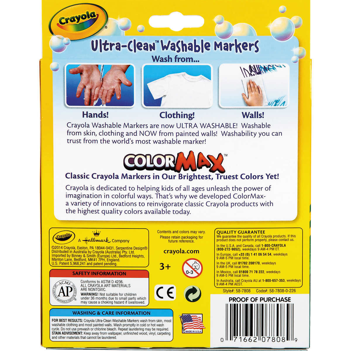 Crayola Broad Line Washable Markers, Assorted Colors, 8 ct - Image 3
