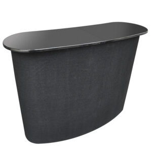 51.18" x 15.3/4" x 45" Portable Counter with Inner Shelves - Black Trade show Podium Table