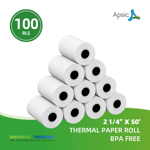 2 1/4″ x 50′ THERMAL PAPER ROLL BPA FREE 1 case (100 roll)