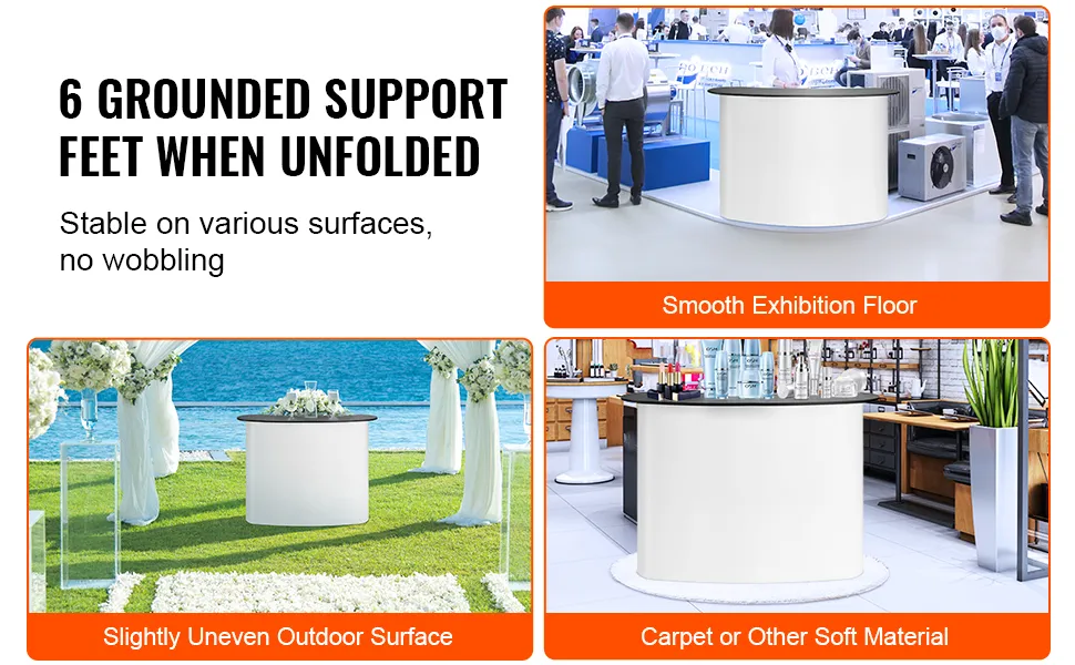 51.18" x 18.31" x 37.4" Portable Counter with Inner Shelves - White Trade show Podium Table - Image 4