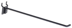 10” Peg Hook for up to 1/8" Thick Metal Pegboard, 1" On Center, Metal - Black