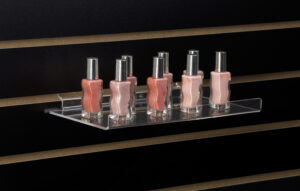 10 x 5.5-Inch Slatwall Shelf - Clear Acrylic