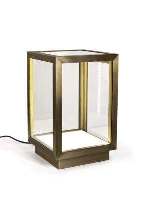 11.5” Glass Display Case w/ LED Lighting, Rear Sign Channel, Countertop – Bronze