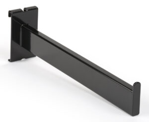 12” Metal Gridwall Straight Faceout Hook - Black