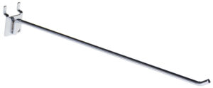 12” Peg Hook for up to 1/8" Thick Metal Pegboard, 1" On Center, Metal - Chrome