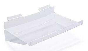 16 x 10 inch Slatwall Shelf - Clear Acrylic
