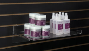 16 x 10 inch Slatwall Shelf - Clear Acrylic