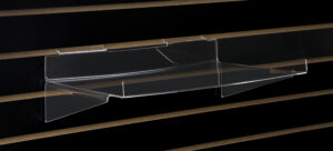 16 x 10 inch Slatwall Shelf - Clear Acrylic