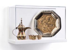 17.5 x 12 Wall Display Case w/ Lift-Off Acrylic Top - White