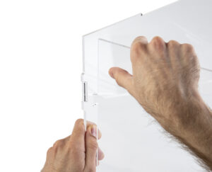 19 x 15 Countertop Display Case, Collapsible, Acrylic, Custom Graphics - Clear