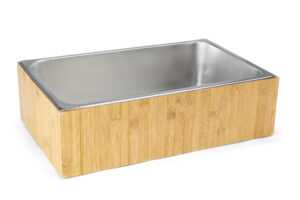 21"w x 6.5"h Ice Housing with Removable Stainless Steel Tray - Bamboo