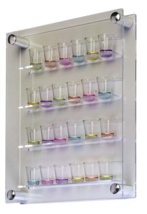 24 Shot Glass Display Case for Wall Mount, Side Loading