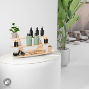 26.5 x 11 Knockdown 3-Tier Tabletop Display, Portable, Flatpack Design - Natural