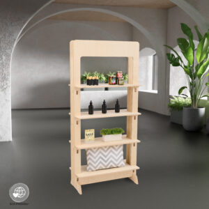 27 x 57.5 Shelving Display, Floor Standing, Collapsible, Eco-Friendly - Natural