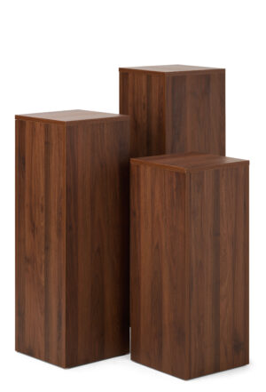 3-Piece Wood Grain Pedestal Set with Tiered Heights, 12.5