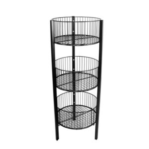 3-Tier Round Wire Dump Bin w/ Space Saving Footprint and Easy Assembly