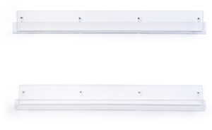 36 x 4 Acrylic Shelves, Wall Mounted, Dual Installation Options, Set of 2 - Clear