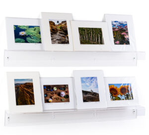 36 x 4 Acrylic Shelves, Wall Mounted, Dual Installation Options, Set of 2 - Clear