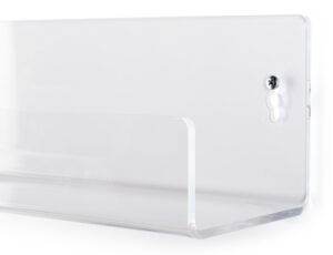 36 x 4 Acrylic Shelves, Wall Mounted, Dual Installation Options, Set of 2 - Clear