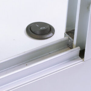 3x3 Wall Mounted Display Case w/Mirror Back & 2 Top LED Lights, Locking - Silver