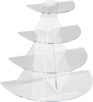 4-Tier 1/2 Round Riser, Acrylic, 16.75” Tall, 18.5” Wide - Clear