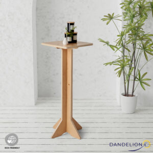 40" Tall Wooden Display Pedestal with 16-inch Square Tabletop, Collapsible - Natural