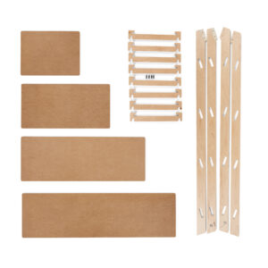 47 x 65.25 Multi-Tier Shelving Display, Floor Standing, Collapsible Design - Natural