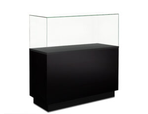 48" Airtight Glass Display Case with Locking Lift-Off Top, Ships Assembled - Black