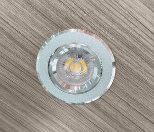 48” Frameless Display Case w/ 5 Tempered Glass Shelves, LED Lights - Concrete Groovz