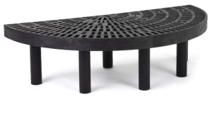 48"w Garden Center Half Round Display with 12" Legs, Weatherproof - Black