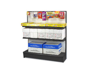 48"w Gondola Shelving w/ (2) Shelves and (10) 6-Inch Peg Hooks - Black
