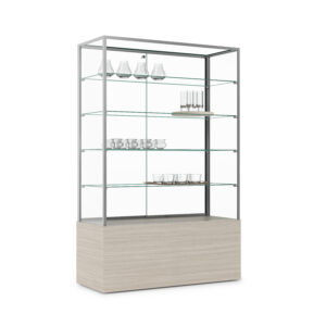 48” w Retail Glass Display Cabinet w/ 4 Shelves and Storage - Concrete Groovz