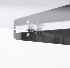 5' Display Cabinet w/ White Finish, Adjustable Tempered Glass Shelf & Sliding Doors