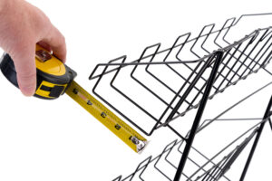 5-Tiered Wire Literature Floor Stand, Open Shelves, Sign Clip, 22.5 x 44.5 - Black