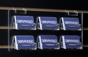6-Pocket Acrylic Business Card Holder for Slatwall - Clear