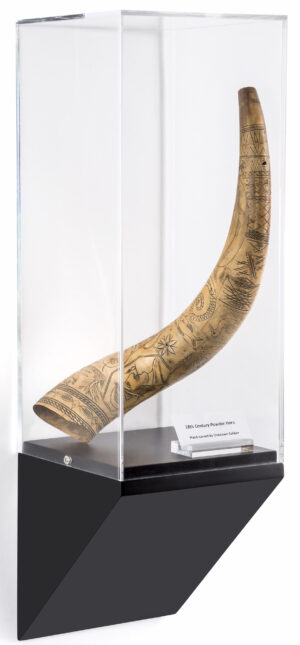 8”w Wall Wedge Display Case w/ MDF Base and Lift Off Acrylic Vitrine - Black