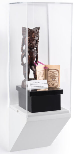 8”w Wall Wedge Display Case w/ MDF Base and Lift Off Acrylic Vitrine - White