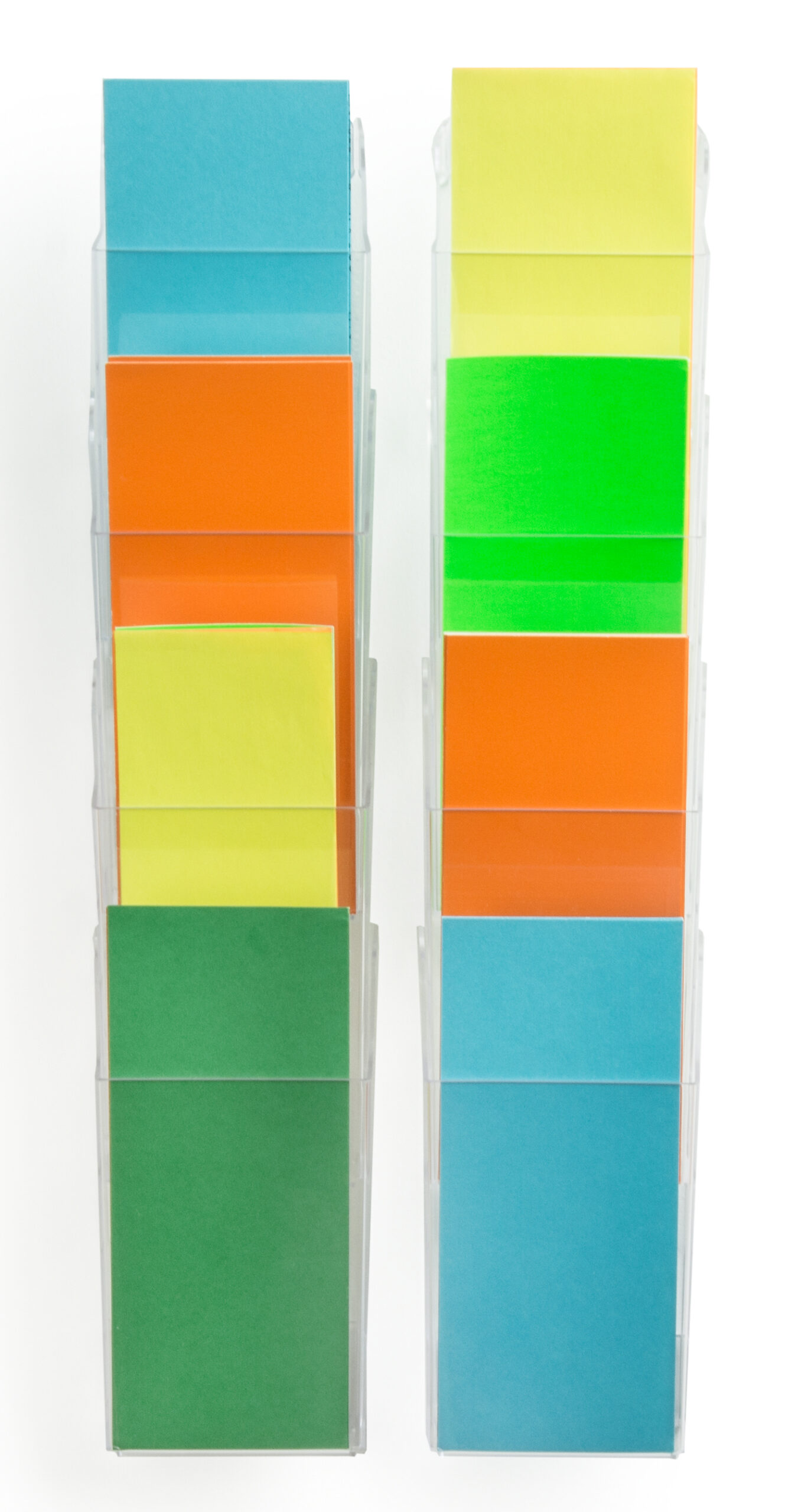 Acrylic Brochure Wall Rack, 4"w Pockets, Half View - Clear