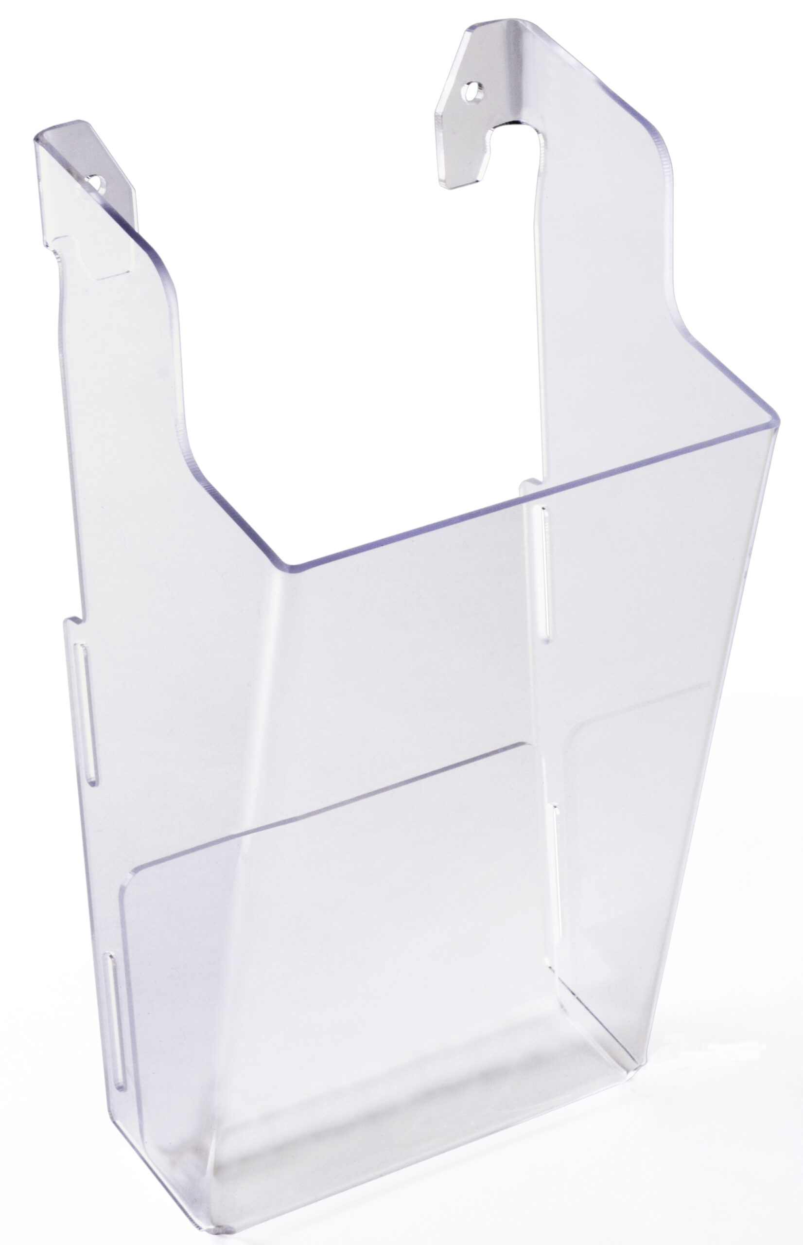 Acrylic Brochure Wall Rack, 4"w Pockets, Half View - Clear